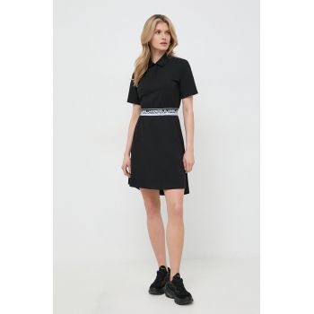 Karl Lagerfeld rochie din bumbac culoarea negru, mini, evazati