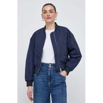 Marella geacă bomber femei, culoarea bleumarin, de tranziție, oversize 2413480000000