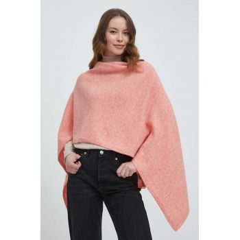 United Colors of Benetton poncho de lana culoarea roz