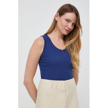 Weekend Max Mara top din bumbac culoarea bleumarin 2415940000000