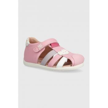 Garvalin sandale din piele pentru copii culoarea roz de firma originale
