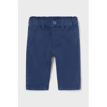 Mayoral Newborn pantaloni bebe culoarea albastru marin, neted