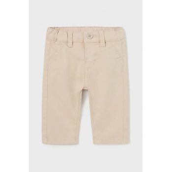 Mayoral Newborn pantaloni bebe culoarea galben, neted