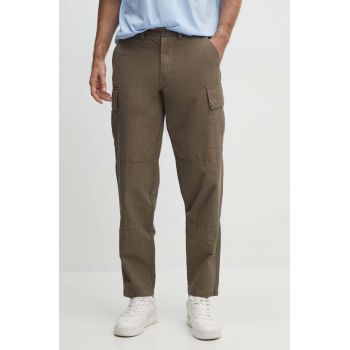 Barbour pantaloni de bumbac culoarea verde, cu fason cargo