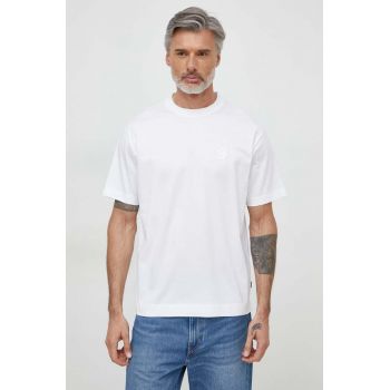 BOSS tricou din bumbac bărbați, culoarea alb, cu imprimeu 50516951