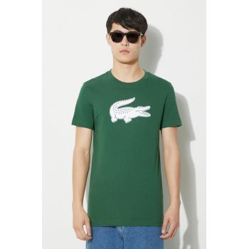 Lacoste tricou barbati, culoarea verde, cu imprimeu