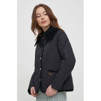 Barbour geaca femei, culoarea albastru marin, de tranzitie