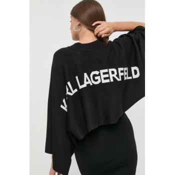 Karl Lagerfeld pulover femei, culoarea negru, light