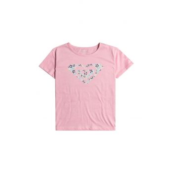 Roxy tricou de bumbac pentru copii DAY AND NIGHT culoarea roz