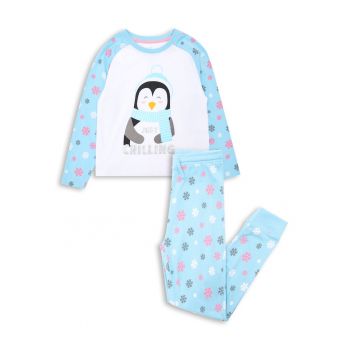 Pijama lunga cu model grafic 21149