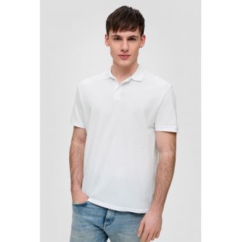 Tricou polo de bumbac cu aspect pique