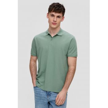 Tricou polo de bumbac cu aspect pique