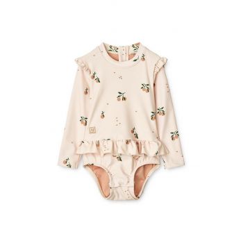 Liewood costum de baie dintr-o bucată pentru bebeluși Sille Baby Printed Swimsuit culoarea bej