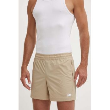 New Balance pantaloni scurți de antrenament Athletics Stretch culoarea bej, MS41517SOT ieftini