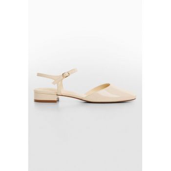 Pantofi slingback cu efect de piele lacuita