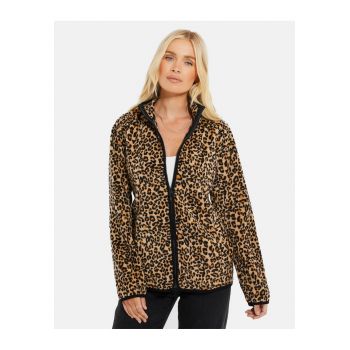 Hanorac din fleece cu fermoar si animal print Leo 5939