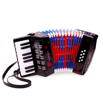 Jucarie muzicala Acordeon mare, negru, New Classic Toys, 2-3 ani +