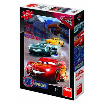 Puzzle Cars 3 Neon - 100XL, Dino, 4-5 ani +