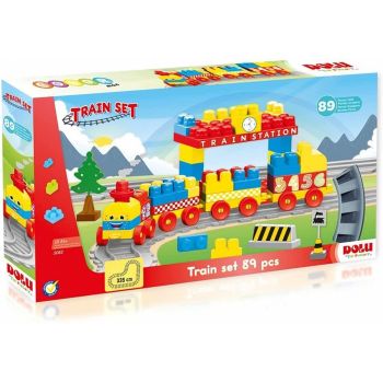 Set de constructii cu trenulet - 89 piese, DOLU, 1-2 ani +