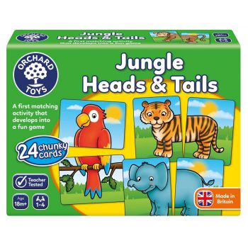 Joc educativ Jungla JUNGLE HEADS  TAILS, Orchard Toys, 1-2 ani +