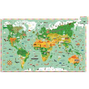 Puzzle observatie Djeco In jurul lumii, 6-7 ani +