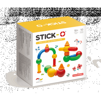 Set cu magneti Stick-O, Basic 10 piese, Clicstoys, 1-2 ani +