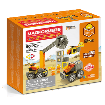 Set magnetic Magformers, Uimitorul set de construit pe santier, Clicstoys, 2-3 ani +