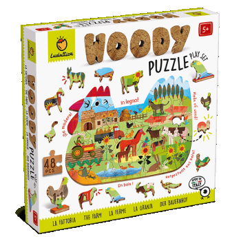 Puzzle de lemn - Ferma, Ludattica, + 5 ani, 48 piese