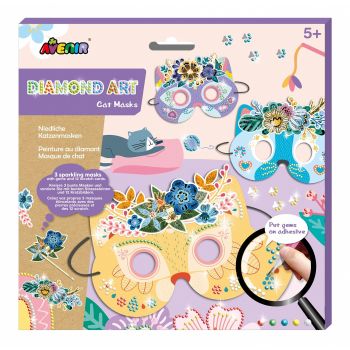 Set creativ DIY - Masti cu diamante - Pisica, + 5 ani