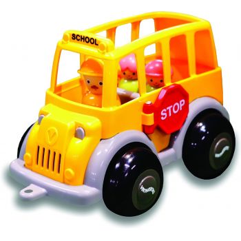 Autobuz scolar cu sofer si 2 elevi - Midi, VikingToys, 1 - 5 ani