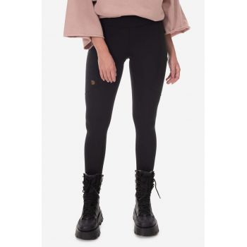 Fjallraven colanți Abisko Abisko Tights femei, culoarea negru, uni F84773