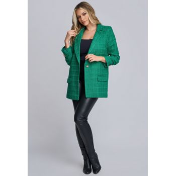 Sacou dama elegant Nina verde din stofa