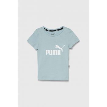 Puma tricou de bumbac pentru copii culoarea negru