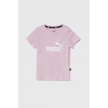 Puma tricou de bumbac pentru copii culoarea roz