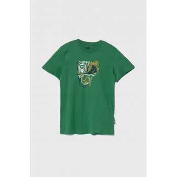 Puma tricou de bumbac pentru copii GRAPHICS Year of Sports B culoarea verde, cu imprimeu