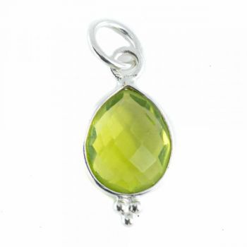 Pandantiv peridot 1.2 cm, argint, piatra lunii august, birthstone