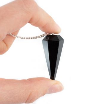 Pendul obsidian cu bila cuart