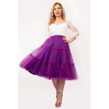 Fusta Tulle Dama Prestige Cu Jumatati De Perlute By Malika Fashion