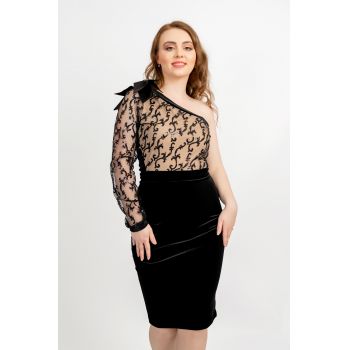 Rochie De Ocazie Ami, Neagra din Catifea - Fofy