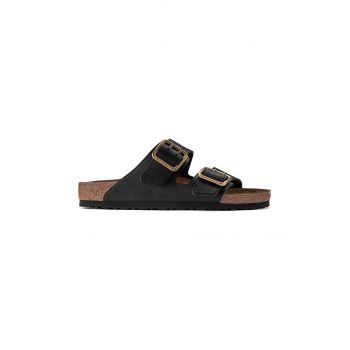 Birkenstock papuci de piele Arizona Bold Gap barbati, culoarea negru, 1022604