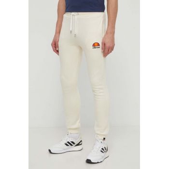 Ellesse pantaloni de trening Ovest Jog Pant culoarea bej, cu imprimeu, SHV01763