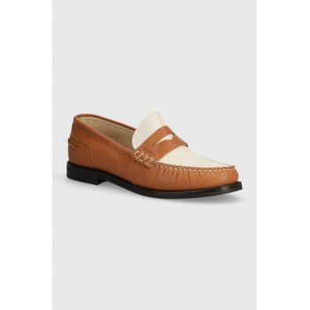 Gant mocasini de piele Gracelyn femei, culoarea maro, cu toc plat, 28571486.G400