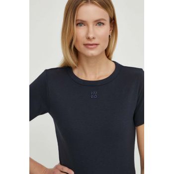 HUGO tricou femei, culoarea bleumarin, 50512002