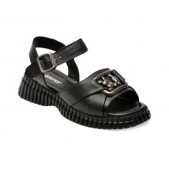 Sandale casual GRYXX negre, 220535, din piele naturala