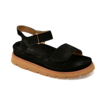 Sandale casual GRYXX negre, 23451, din piele intoarsa