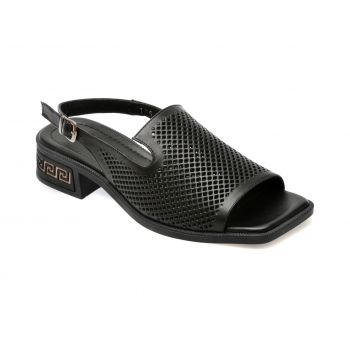 Sandale casual GRYXX negre, 609106, din piele naturala