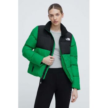 The North Face geaca SAIKURU JACKET femei, culoarea verde, de iarna, NF0A853NROJ1