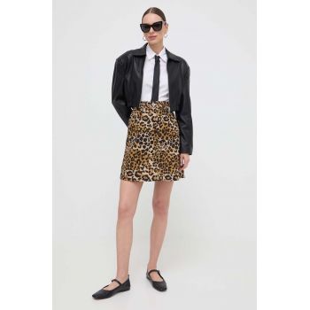 Weekend Max Mara fustă din bumbac culoarea bej, mini, evazați 2415100000000