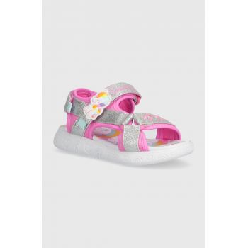 Skechers sandale copii RAINBOW SHINES UNICORN SPARKLES culoarea roz de firma originale