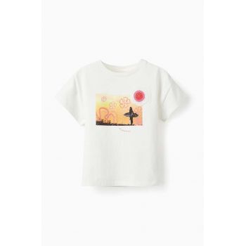 zippy tricou de bumbac pentru copii culoarea alb